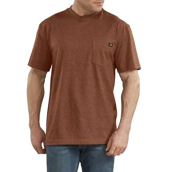 Dickies ws450h Short Sleeve Heavyweight Heathered T-Shirt - Rustic Red Single Dye Heather, L