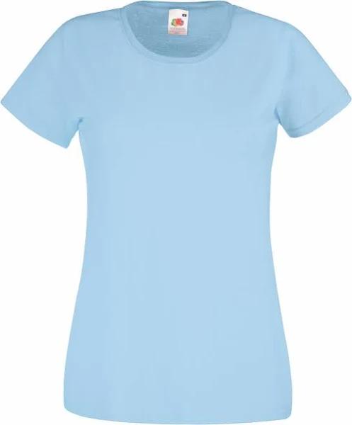 Fruit of The Loom Ladies/Womens Lady-Fit Valueweight Short Sleeve T-Shirt (Pack of 5) Sky Blue XL