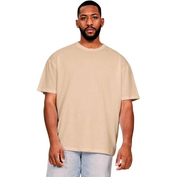 Casual Classics Mens Core Ringspun Cotton Oversized T-Shirt (Sand) (XS)