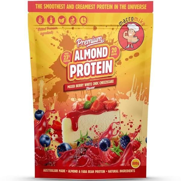 Macro Mike Premium almond Protein 800g / Mixed Berry White Choc