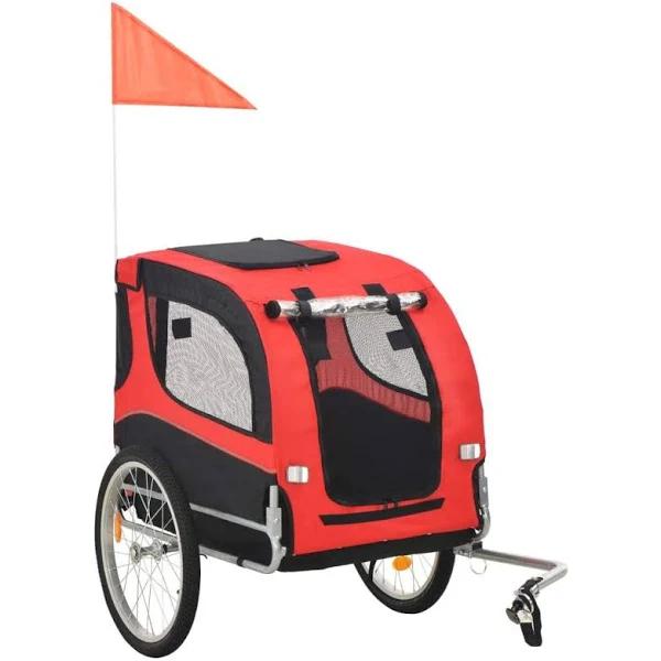 vidaXL Dog Bike Trailer Red and Black