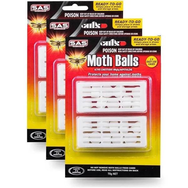 6pcs Mothballs Non-toxic Cage Moths Bedroom Office Protec Pest Control Home 70g