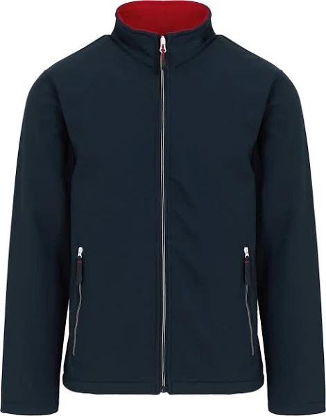 Regatta Mens Ascender Plain Double Layered Soft Shell Jacket Navy/Classic Red XL Mixed Mens Softshell Jacket