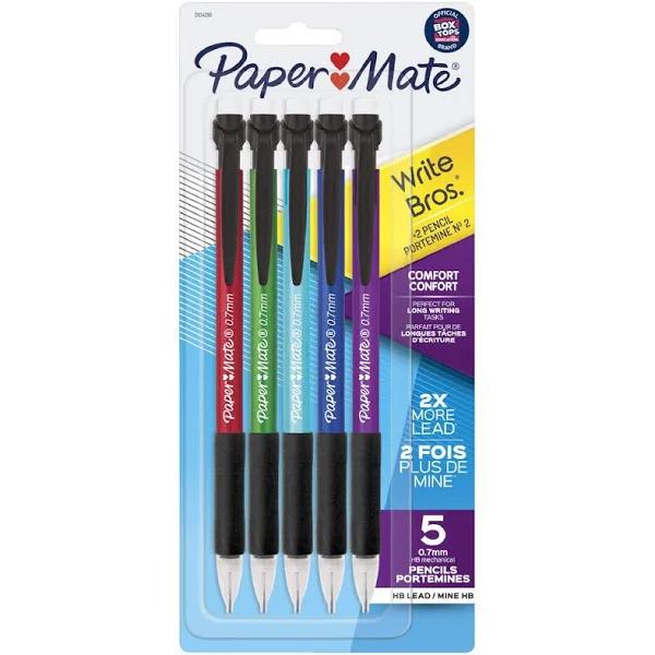 Paper Mate Write Bros Comfort 0.7mm Mechanical Pencil - 5 Pack