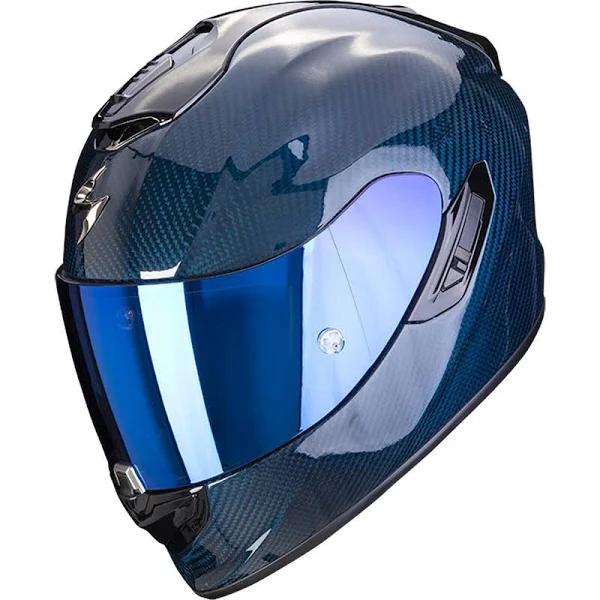 Scorpion EXO-1400 Evo Air Solid Carbon Helmet, Blue, Size M