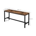 VASAGLE Set of 2 Industrial Style Rustic Brown Table Benches with Durable Metal Frame