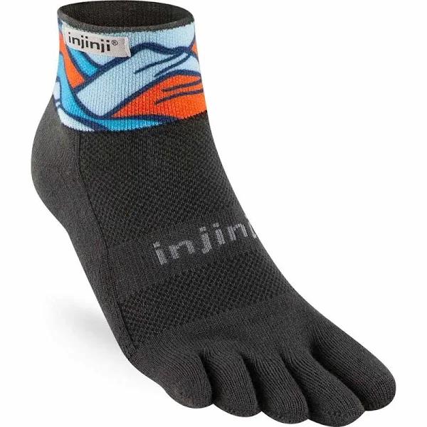 Injinji Spectrum Trail Midweight Mini Crew Running Socks M / Slopes