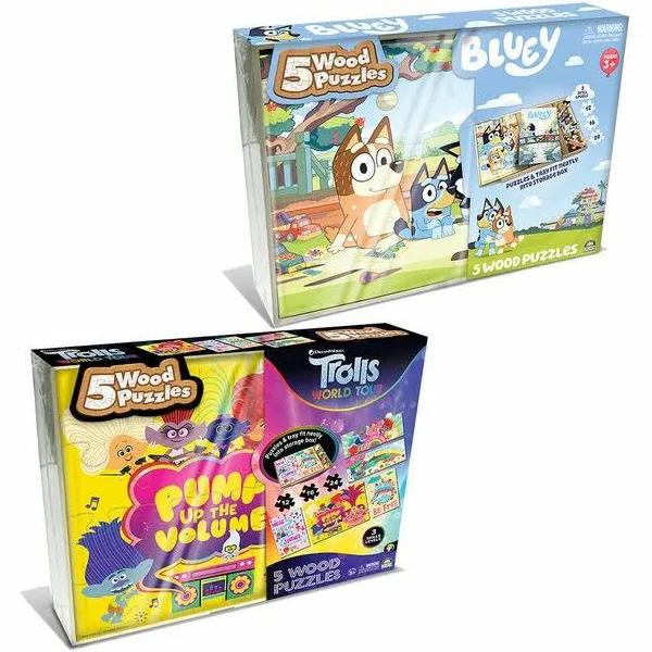 Licensed 5 Pack Wood Jigsaw Puzzles - Assorted*