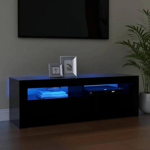 vidaXL - TV Cabinet with LED Lights - Black - 120x35x40 cm