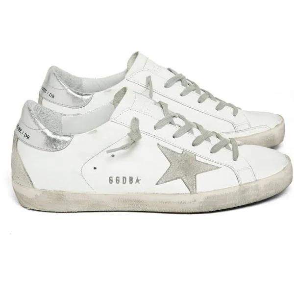 Golden Goose Women's Sneaker White & Silver Super-Star Leather Sneaker 40