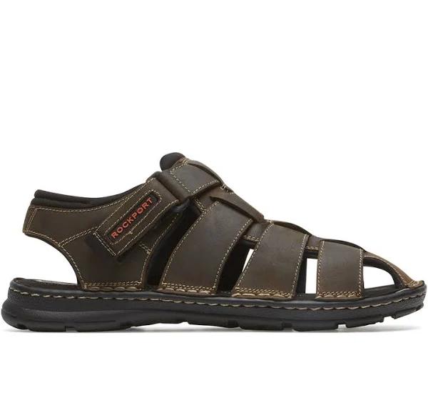 Rockport Men's Darwyn Fishermen Sandal, Brown II Leather, 9.5 US