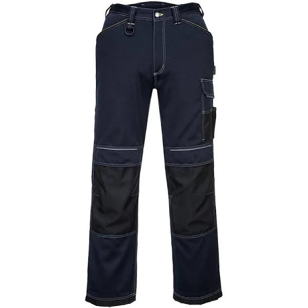 Portwest Mens PW3 Work Trousers Navy/Black 36R