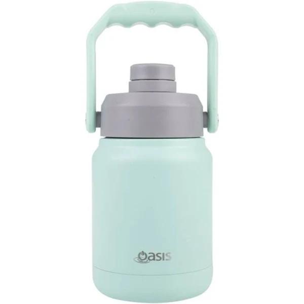 Oasis Stainless Steel Double Wall Insulated Mini Jug With Carry Handle 1.2L - Mint