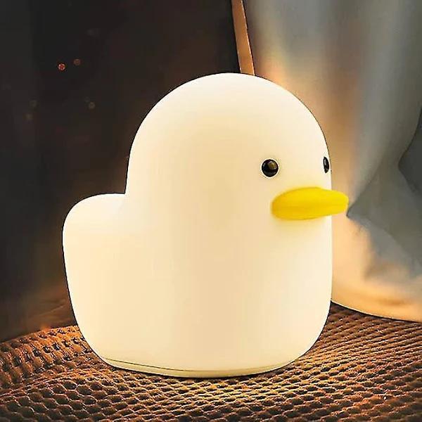 Morakot Cute Duck Rechargeable Bedside Led Night Light with Touch Sensor For Children Room Desk Decor