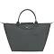 Longchamp Graphite-Coloured M Le Pliage Green Bag