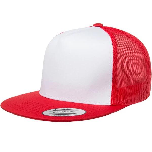 Yupoong 6006w Classic 2-Tone Snapback Trucker - White/Red, One Size