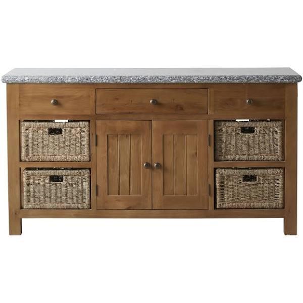 Oakford Workbench - Granite Top 1680x620x900mm | Oak | Kitchens | Early Settler Furniture