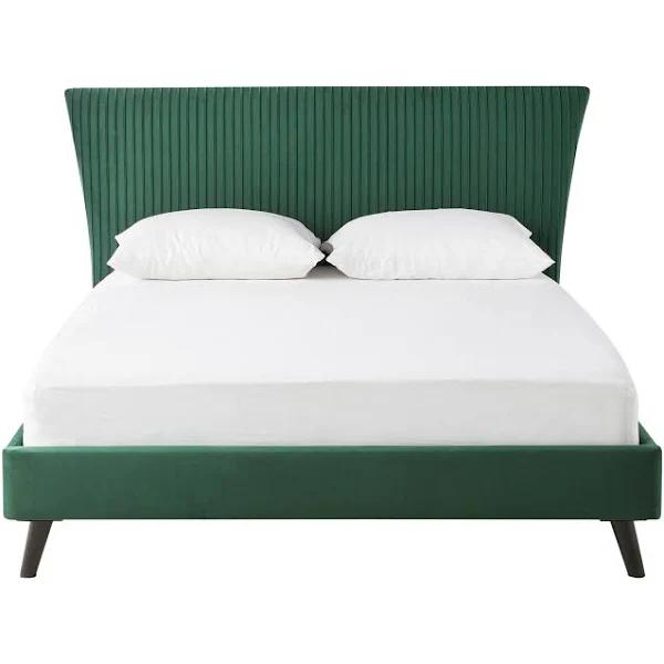 Pleat Bed Queen Emerald | Emerald Green | Bedroom | Early Settler Furniture