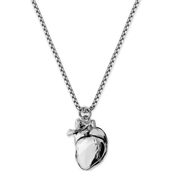 Egan | Silver-Tone Heart Necklace - For Men - Otsu