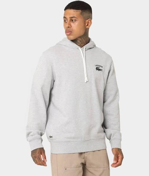 Lacoste Soft Branding Hoodie Silver chine