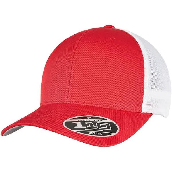 Flexfit Unisex Adult 110 Mesh Two Tone Cap Red/White One Size