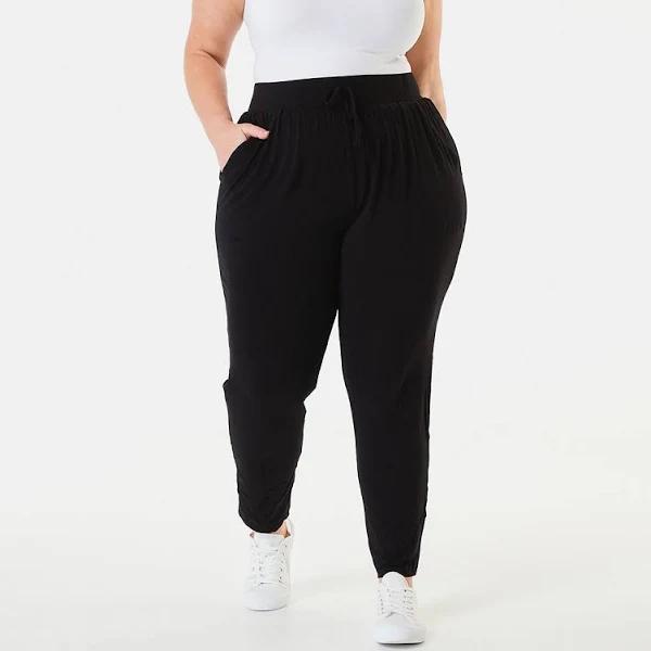 Kmart Curve Full Length Knit Pants-Black Size: 18