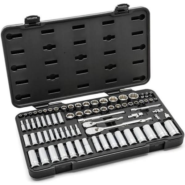 GearWrench 80948 76pce 1/4" & 3/8" Drive SAE/Metric 12 Point Standard & Deep Mechanics Tool Set