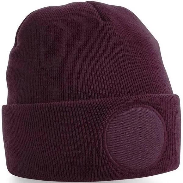 Round Yoke Beanie Burgundy - Beechfield BF446