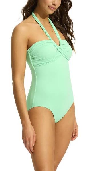 David Jones Seafolly Collective Halter Bandeau One Piece in Mint, Size 12 AU