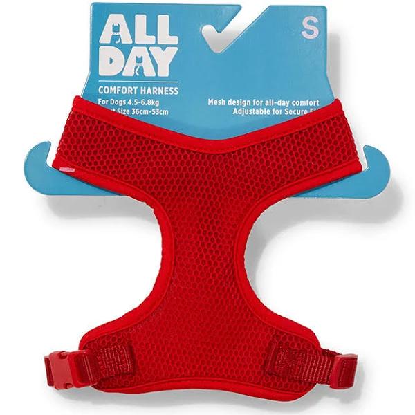 All Day Mesh Dog Harness Red S