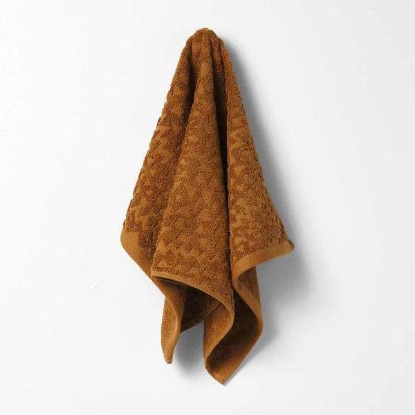 Aura Maya 580GSM Cotton Bath Towel Range Bronze - Hand Towel / Orange