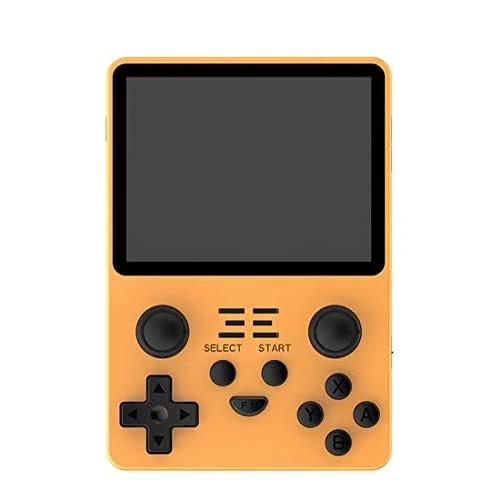 PETFORU Powkiddy RGB20S Handheld Retro Game Console with Built-in Games (64G 15000 Games Yellow)