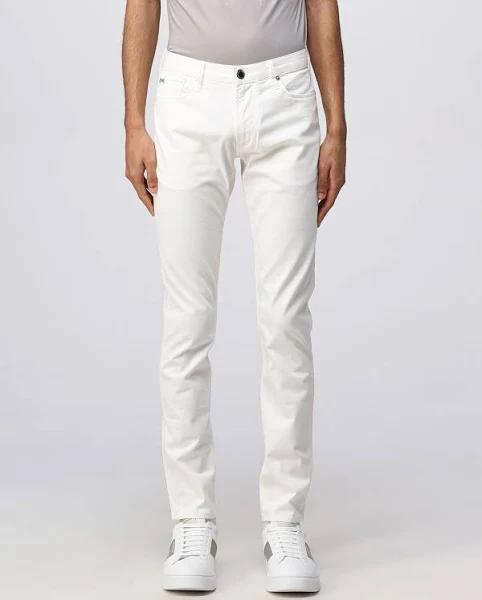 Emporio Armani - J06 Slim-fit, Stretch-gabardine Jeans, 96% Cotton 4% Elastane, White, Size: 34R