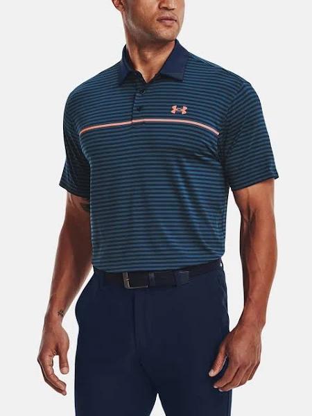 Under Armour Playoff 2.0 Edge Lit Stripe Polo - Academy/Afterglow