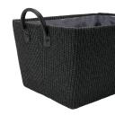 Kmart Rectangle Knitted Basket with Handles-Charcoal