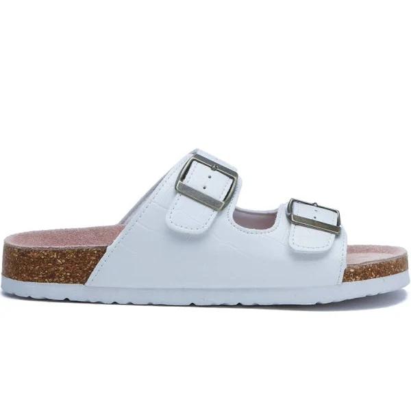 TARRAMARRA Embossed Summer Beach Unisex Slip-on Oliver Sandal Slides, White / 44