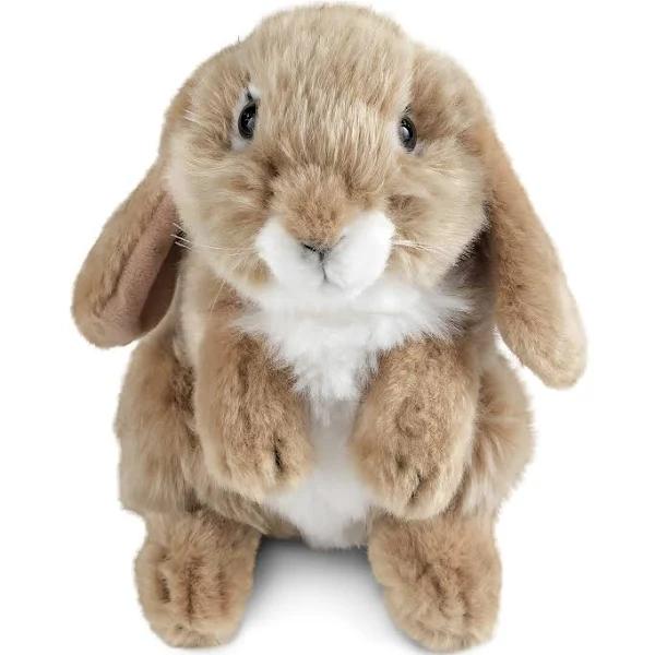 Living Nature Soft Toy - Brown Sitting Lop Eared Rabbit (19cm)