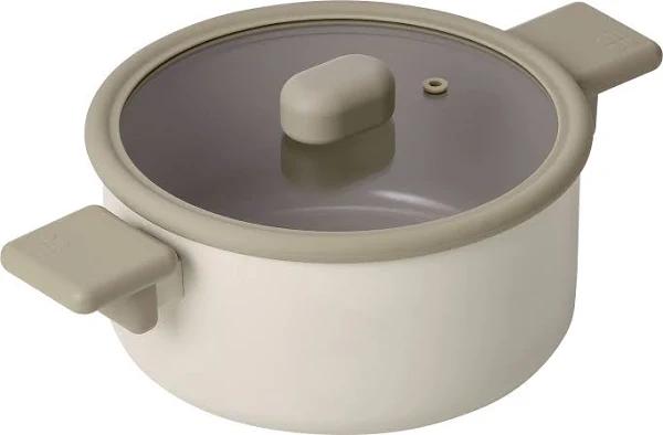 Neoflam Chou Chou 20cm Stockpot Induction With Silicon Rim Glass Lid