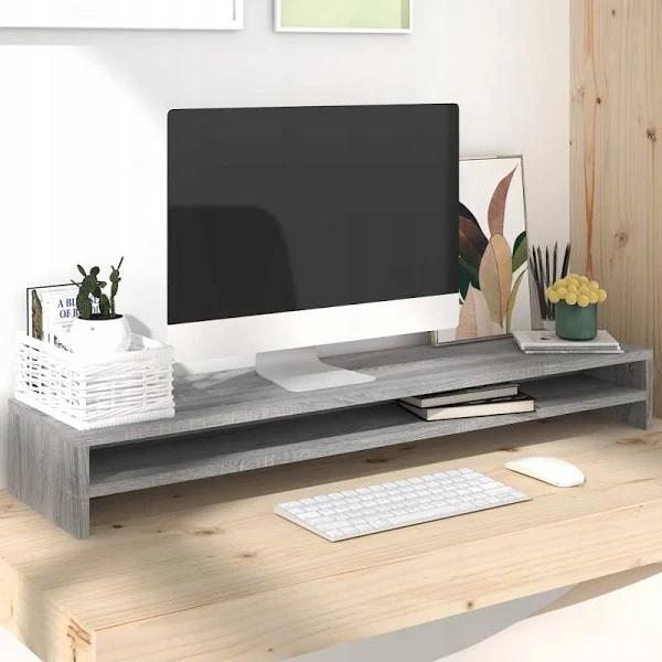 Monitor Stand Grey Sonoma 100x24x13 cm Engineered Wood vidaXL