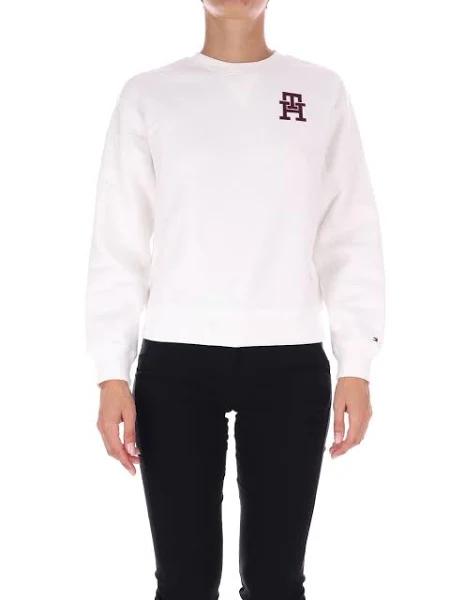 Th Monogram Modern Regular Fit Sweatshirt White XL at Tommy Hilfiger