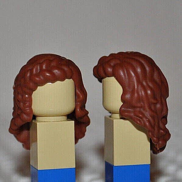 Lego Part Reddish Brown Hair/mini Doll/minifigure Wig/long Wavy/french