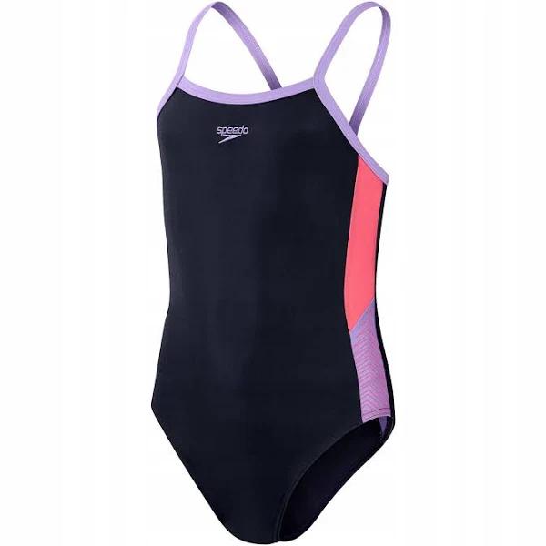 Speedo Dive Thinstrap Swimsuit Blue 7-8 Years Girl