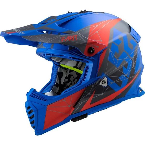 LS2 MX437 Fast Evo Alpha Motocross Helmet, red-blue, Size XL