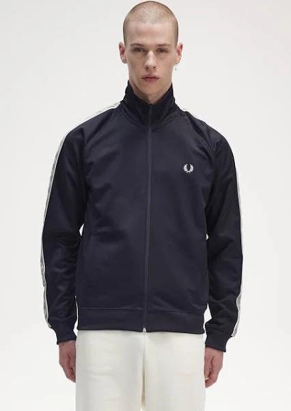 Fred Perry Contrast Tape Track Jacket - Navy / Snow White / Seagrass - M - Men