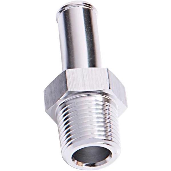 Aeroflow AF841-06-06S Male 3/8" NPT to 3/8" Barb Silver Male to Male