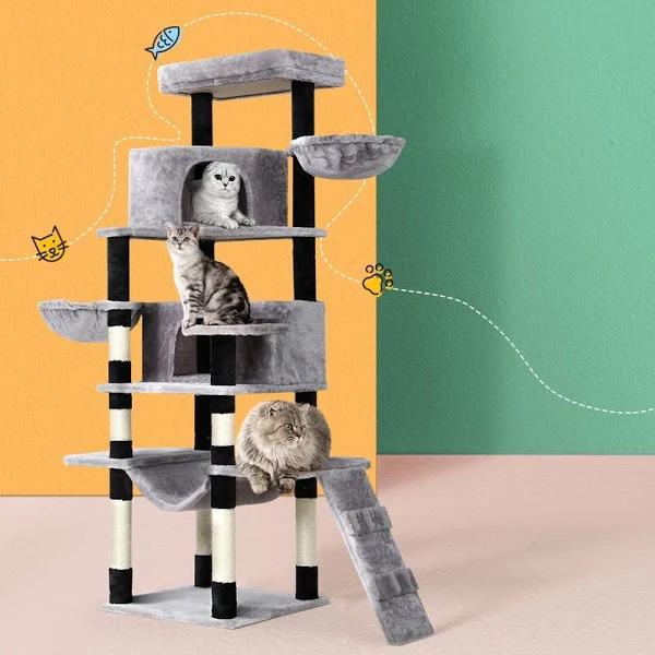 i.Pet Cat Tree Tower Scratching Post Scratcher Wood Condo House Play Bed - Earn Everyday Rewards, AfterPay Available