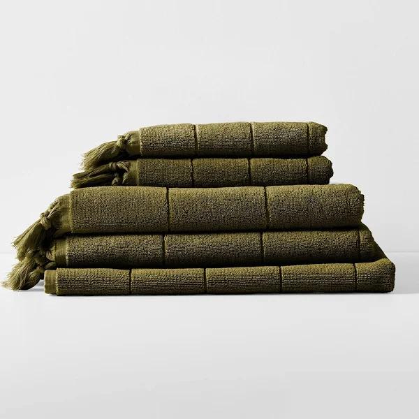 Aura Home Paros Bath Towel Set in Green