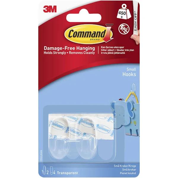 Clear Hooks Command Small Adhesive 17092CLR