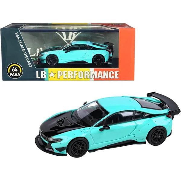 LW BMW I8 Peppermint Green Black 1:64 Scale Paragon 55143