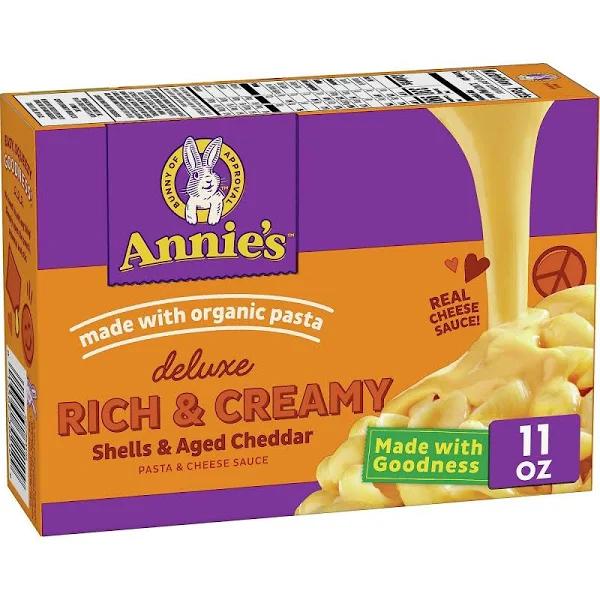 Annie's Deluxe Rich & Creamy Shells & Aged Cheddar Macaroni & Cheese Sauce, 11 oz